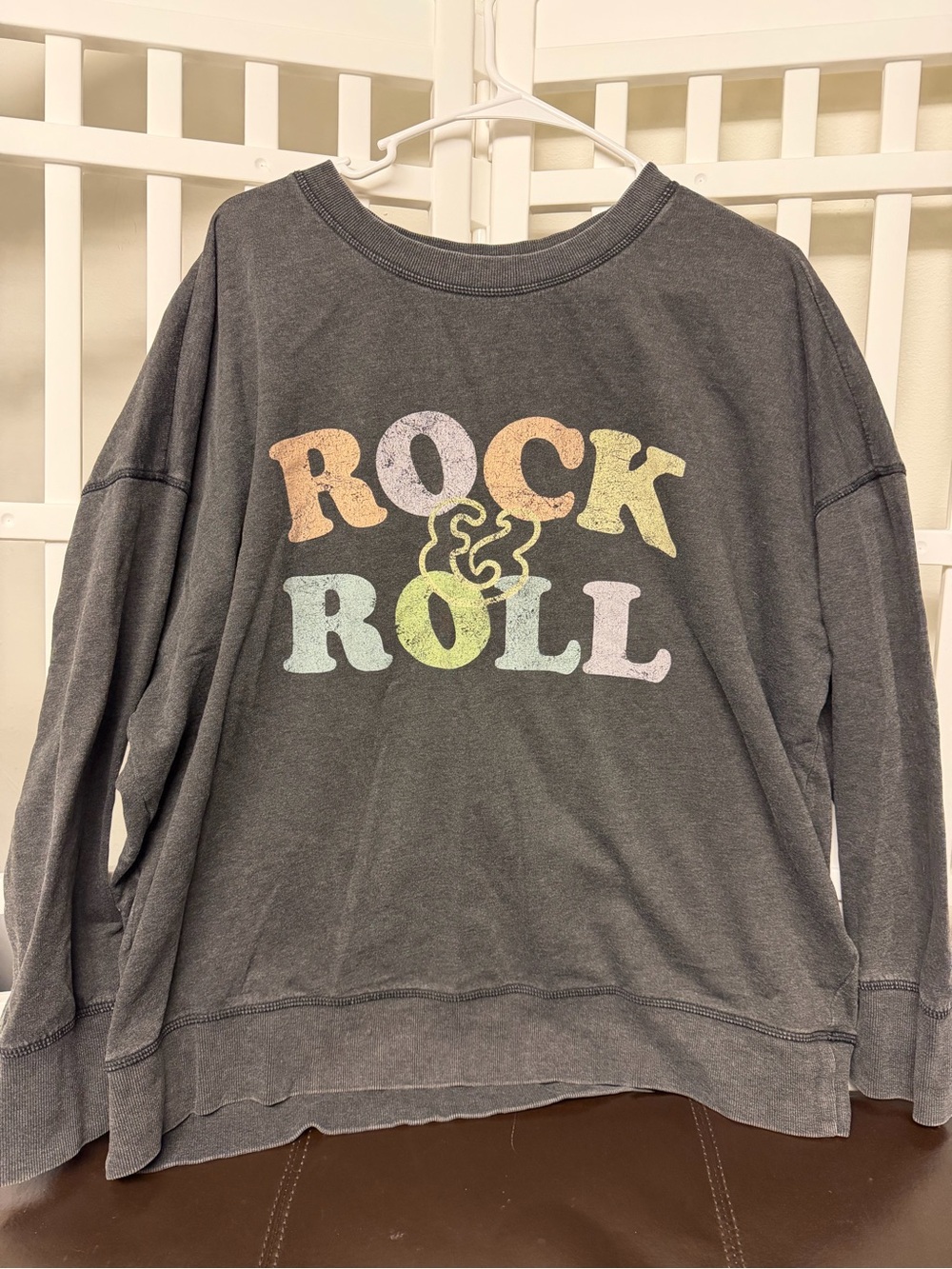 Charcoal 'Rock Roll' Graphic Sweatshirt